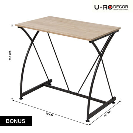 โต๊ะทำงานไม้ U-RO DECOR BONUS 80 ซม. สีโอ๊ค_9