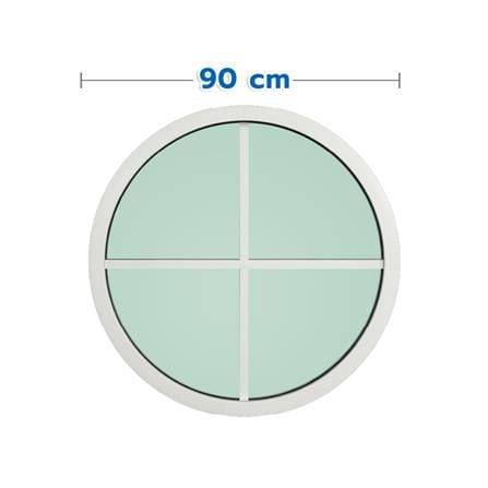 ช่องแสงหน้าต่างอะลูมิเนียม วงกลม KPA 4 ฟัก 90x90 ซม. สีขาว