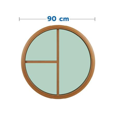 ช่องแสงหน้าต่างอะลูมิเนียม วงกลม KPA 3 ฟัก 90x90 ซม. สีลายไม้_0