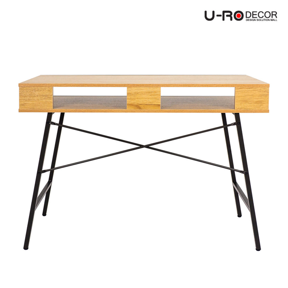 โต๊ะทำงานไม้ U-RO DECOR BRUNO 110 ซม. สีโอ๊ค