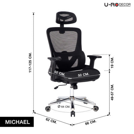 เก้าอี้สำนักงาน U-RO DECOR MICHAEL สีดำ_14