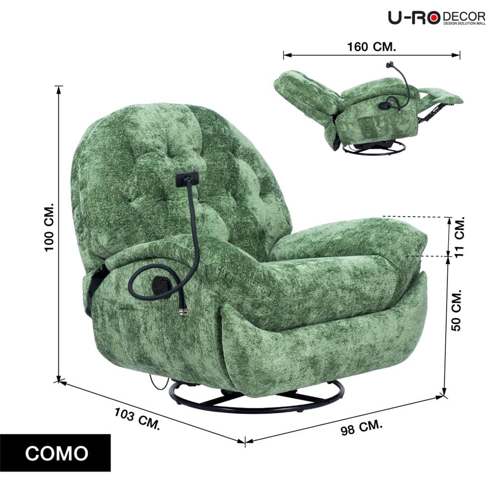 เก้าอี้ปรับนอน U-RODECOR COMO สีเขียว