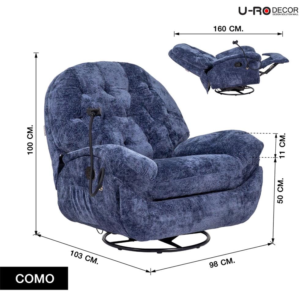 เก้าอี้ปรับนอน U-RODECOR COMO สีกรมท่า