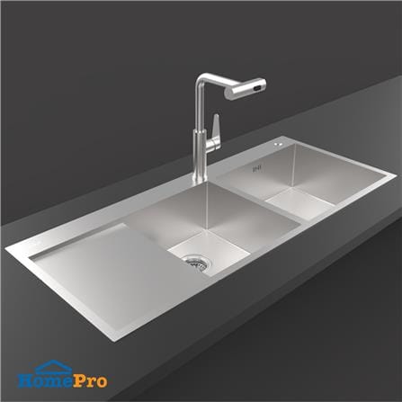 ซิงค์ฝัง 2 หลุม 1 ที่พัก MEX SQ1202R-MF สีเงิน_3