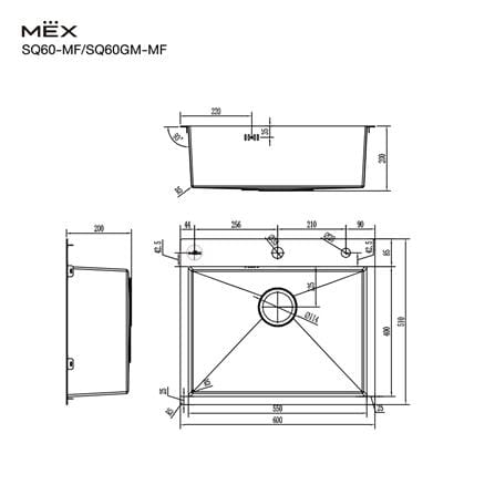 ซิงค์ฝัง 1 หลุม MEX SQ60GM-MF สีเทาดำ_10