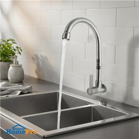 ก๊อกซิงค์เดี่ยวติดผนัง DONMARK GL-1462 สีโครม_2