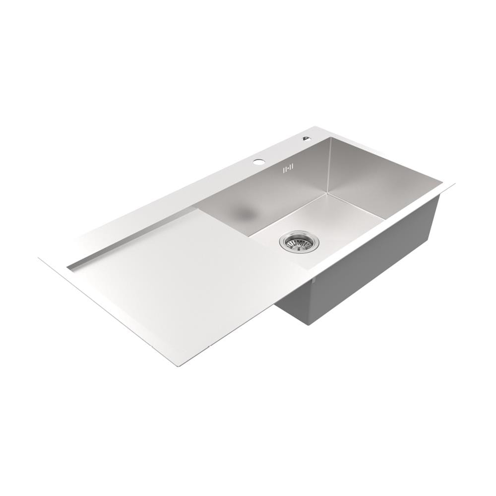 ซิงค์ฝัง 1 หลุม 1 ที่พัก MEX SQ1001R-MF สีเงิน