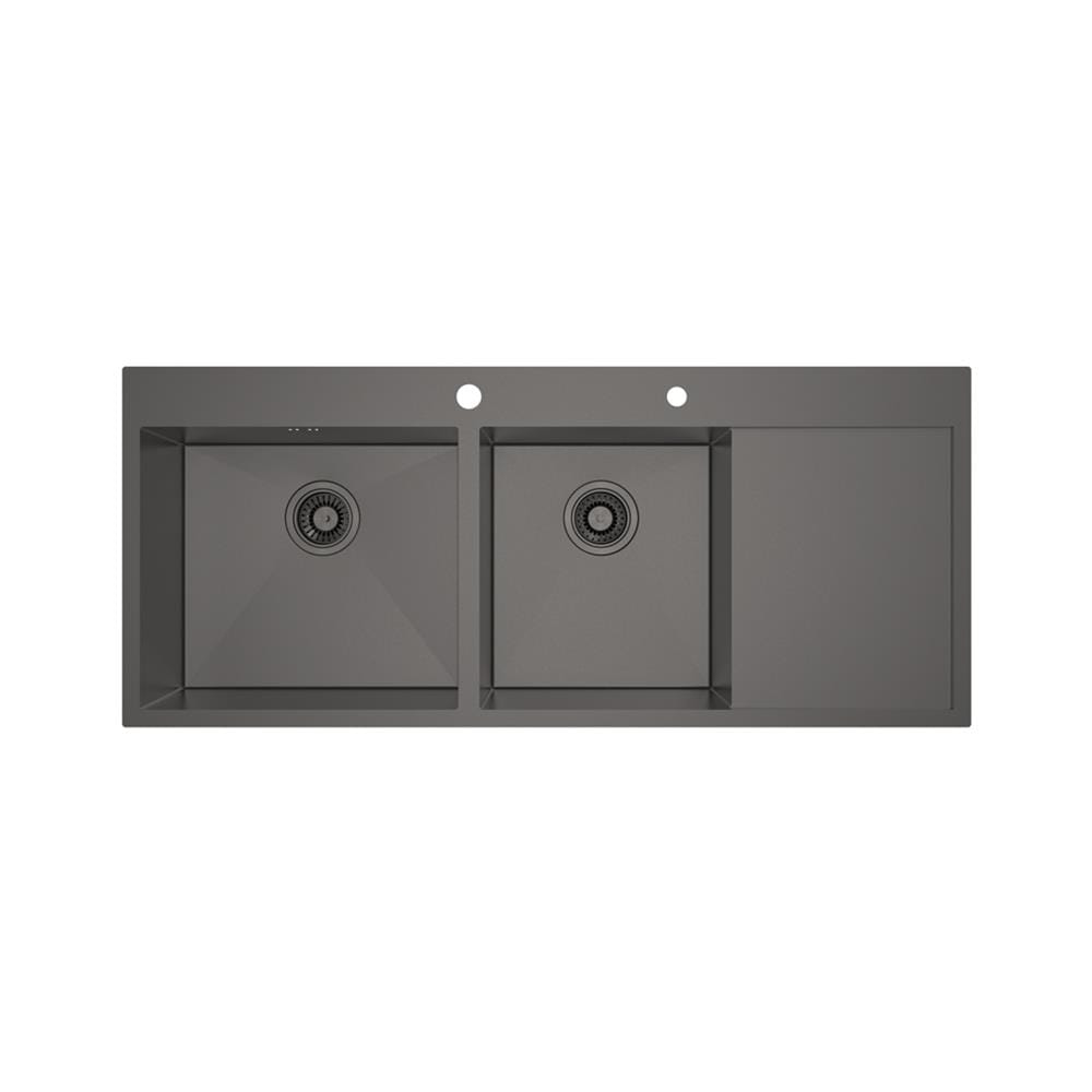 ซิงค์ฝัง 2 หลุม 1 ที่พัก MEX SQ1202LGM-MF สีเทาดำ