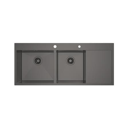 ซิงค์ฝัง 2 หลุม 1 ที่พัก MEX SQ1202LGM-MF สีเทาดำ_1