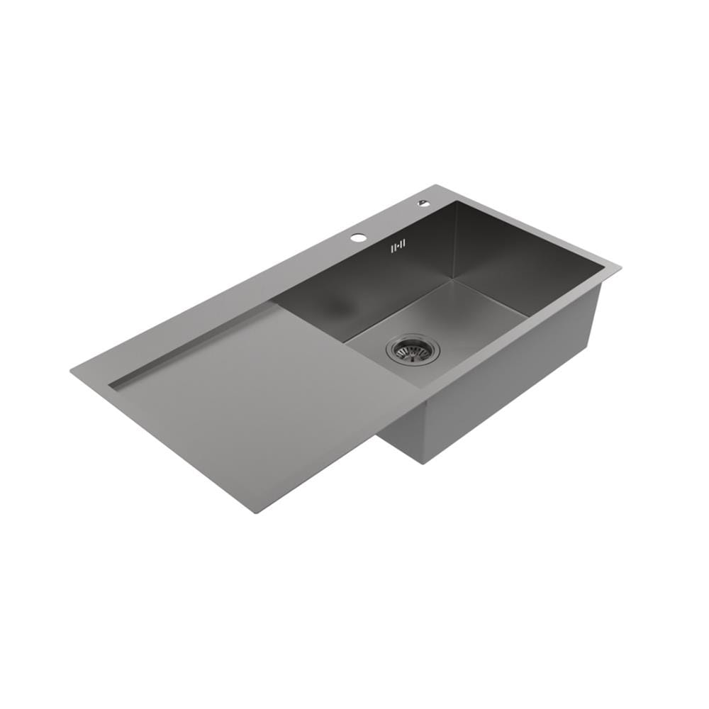 ซิงค์ฝัง 1 หลุม 1 ที่พัก MEX SQ1001RGM-MF สีเทาดำ
