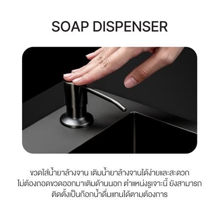 ซิงค์ฝัง 1 หลุม 1 ที่พัก MEX SQ1001LGM-MF สีเทาดำ_6