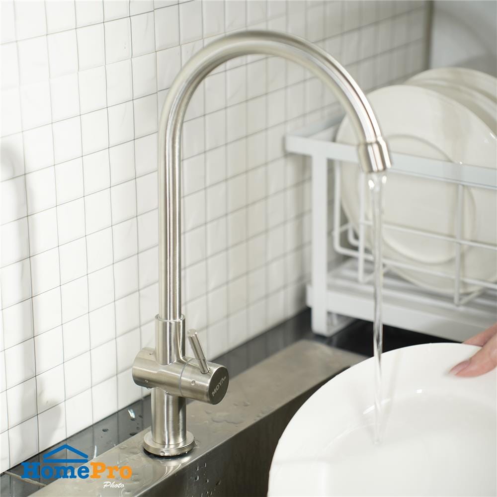 ก๊อกซิงค์เดี่ยวเคาน์เตอร์ MOYA LO-1005 สีสเตนเลส