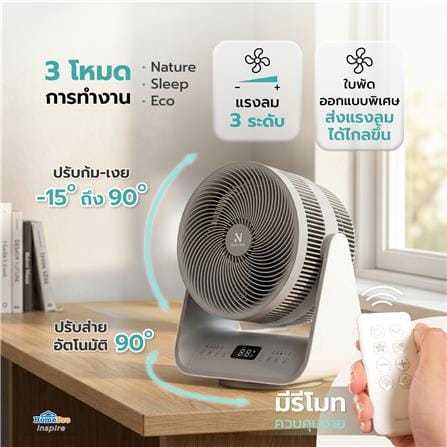 พัดลมตั้งโต๊ะ 8 นิ้ว NIKITO DF-EF0832K สีเทา_6