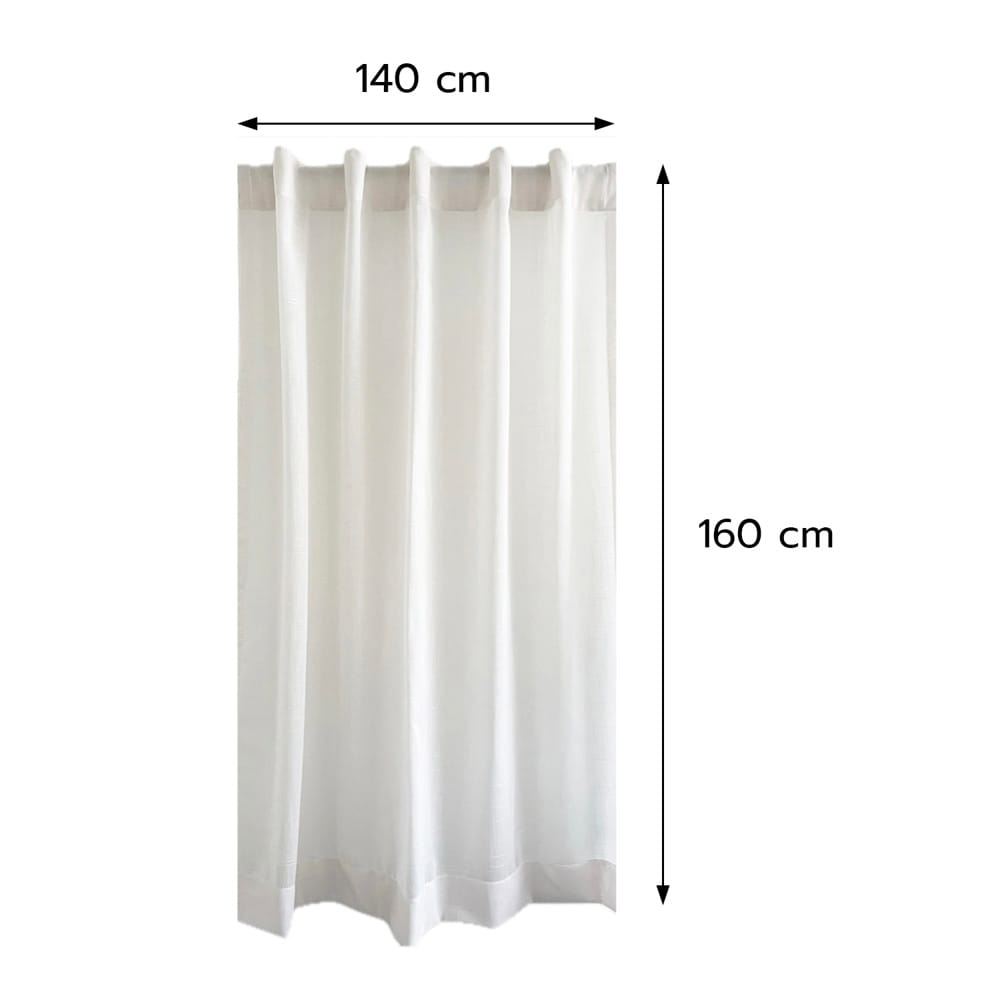 ผ้าม่านโปร่งซ่อนหู HOME LIVING STYLE NENNO 140x160 ซม. สีขาว