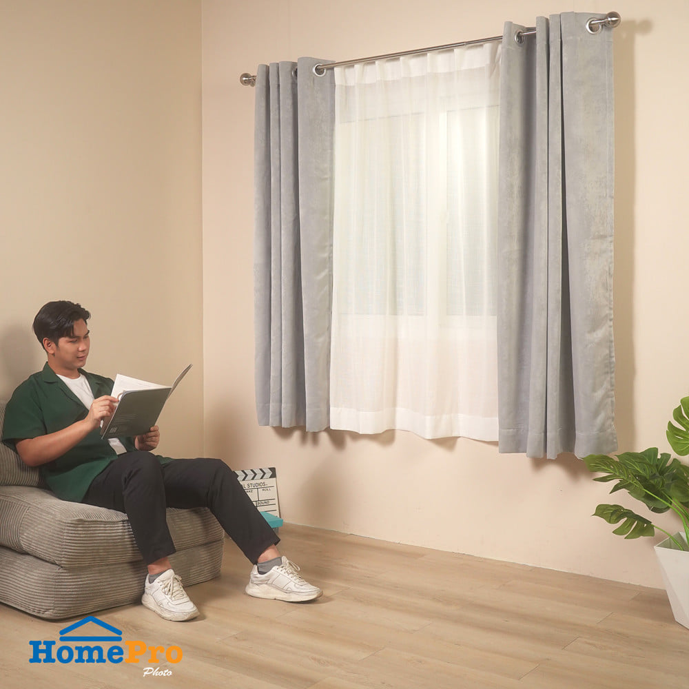 ผ้าม่านโปร่งซ่อนหู HOME LIVING STYLE NENNO 140x160 ซม. สีขาว