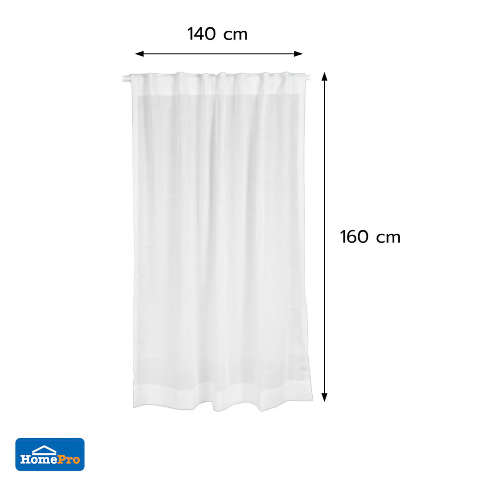 ผ้าม่านโปร่งซ่อนหู HOME LIVING STYLE NENNO 140x160 ซม. สีขาว
