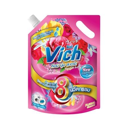 น้ำยาซักผ้าสูตรเข้มข้น VICH เฟรช แอนด์ ซอฟท์ 700 มล. กลิ่นฟลอรอล_0