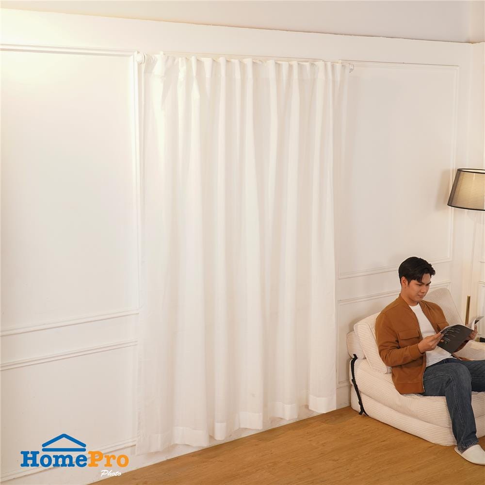 ผ้าม่านโปร่งซ่อนหู HOME LIVING STYLE NENNO 140x220 ซม. สีขาว