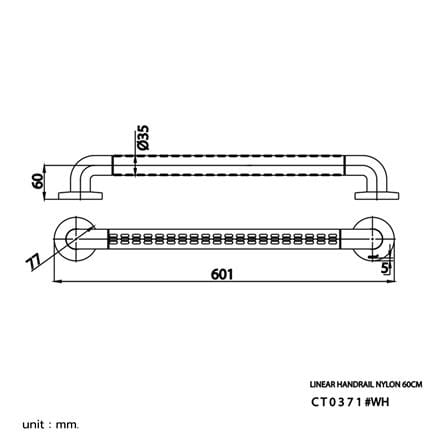 ราวมือจับ แบบตรง COTTO CT0371WH 60 ซม._2