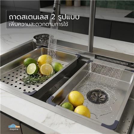 ซิงค์ฝัง 1 หลุม KUCINE STAR1B 68481W สีเงิน_7