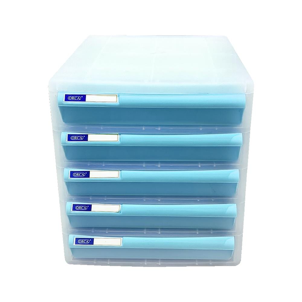 ตู้เอกสารพลาสติก 5 ลิ้นชัก ORCA CBN-5 สีขาว/ฟ้า
