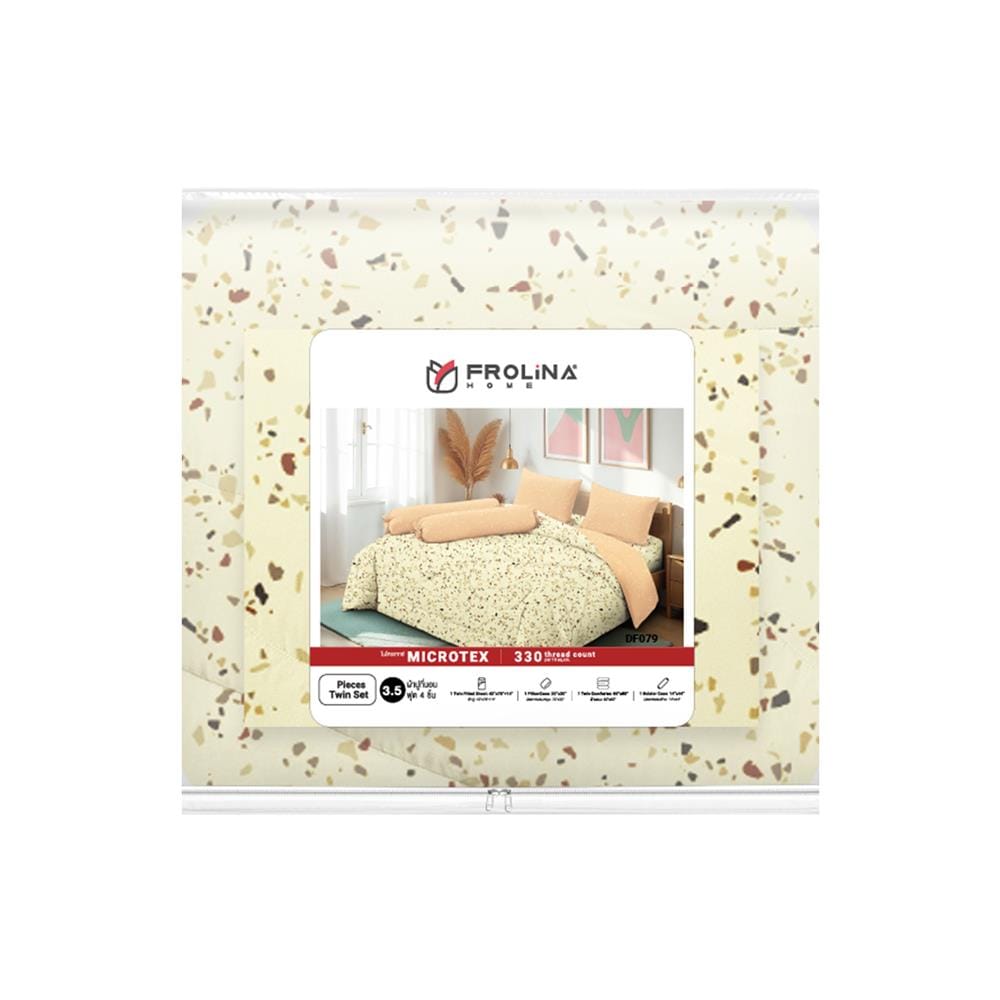 ชุดผ้าปูที่นอน 3.5 ฟุต (ชุด 4 ชิ้น) FROLINA MICROTEX DF079