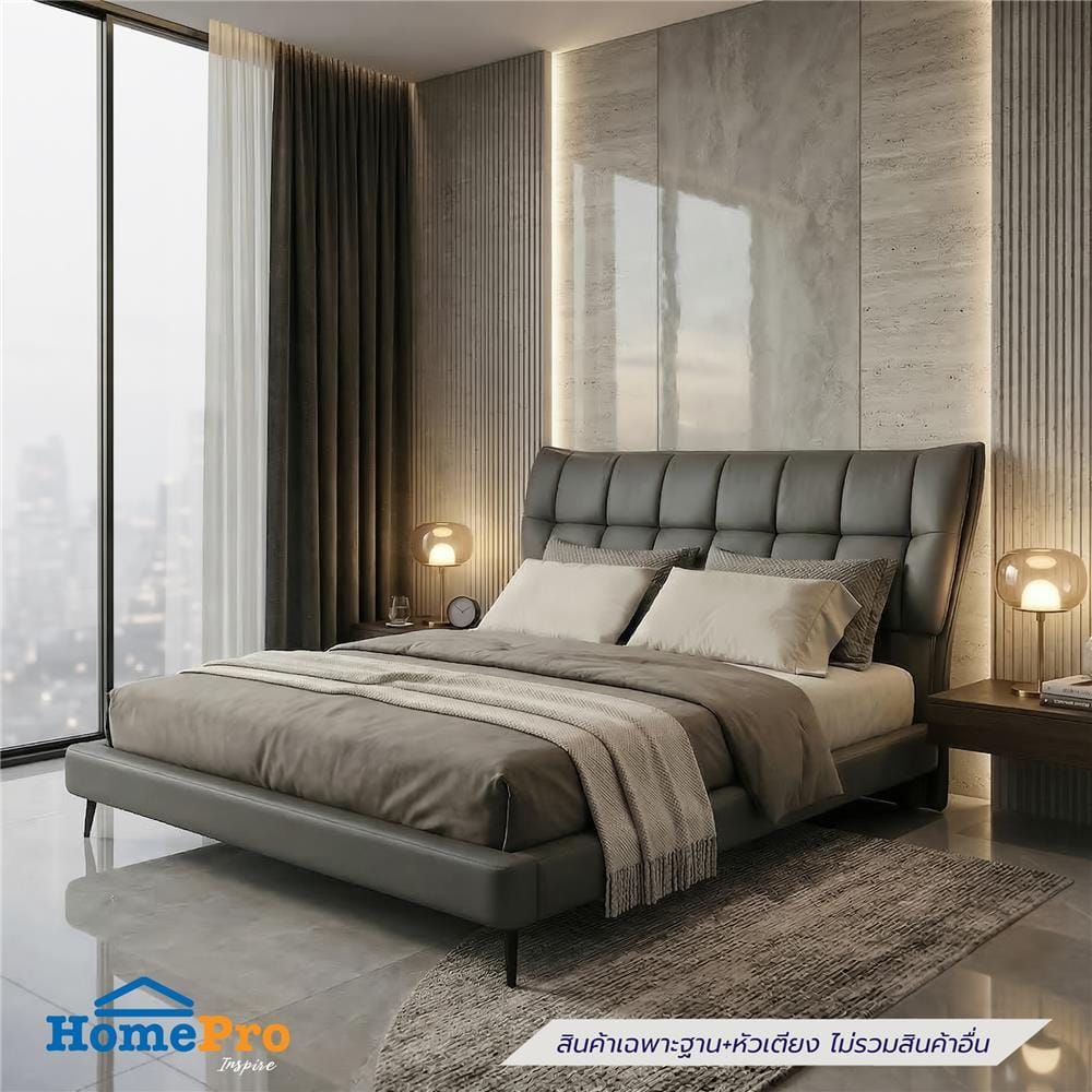 ฐานรองหัวเตียง 6 ฟุต BENETTA GRANITE สี GREY