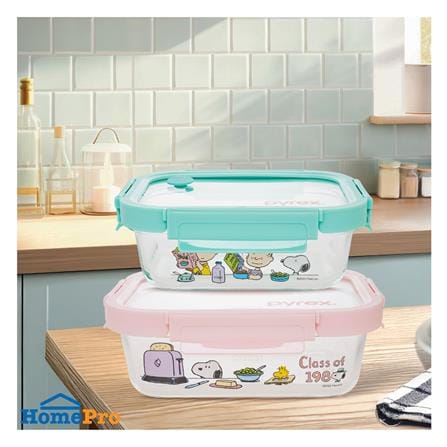 ชุดกล่องอาหารแก้ว PYREX SNOOPY BRUNCH 0.64 ลิตร และ 1.05 ลิตร (แพ็ก 2 ชิ้น)_3