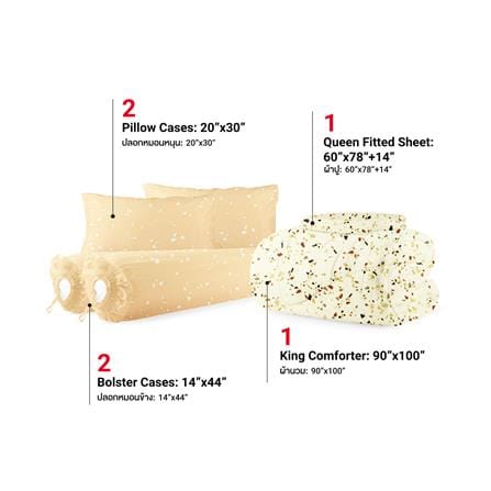 ชุดผ้าปูที่นอน 5 ฟุต (ชุด 6 ชิ้น) FROLINA MICROTEX DF079_2