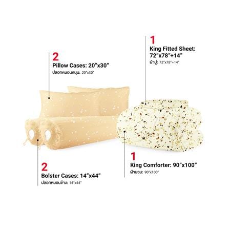 ชุดผ้าปูที่นอน 6 ฟุต (ชุด 6 ชิ้น) FROLINA MICROTEX DF079_2