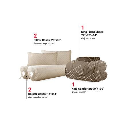 ชุดผ้าปูที่นอน 6 ฟุต (ชุด 6 ชิ้น) FROLINA MICROTEX DF077_2