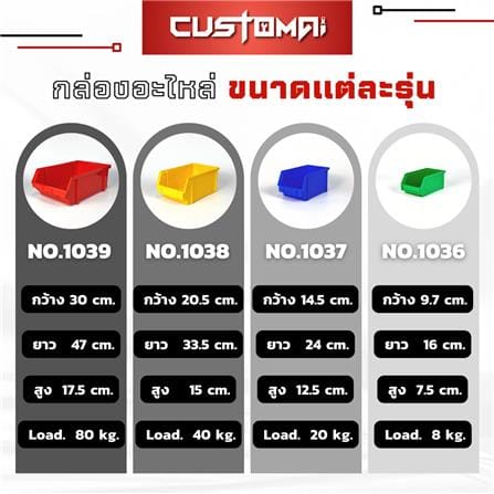 กล่องเครื่องมือใส่อะไหล่ CUSTOMAI N.1036 สีเทา_2