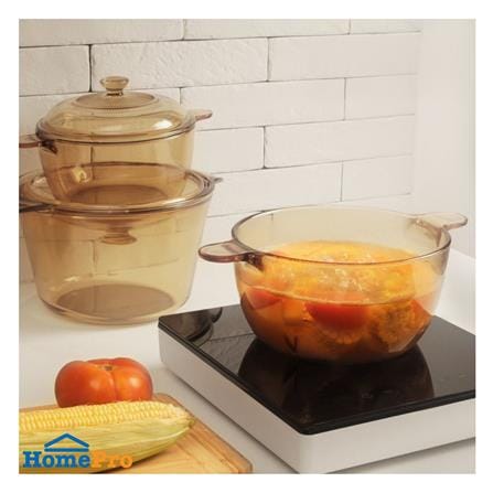 หม้อ 26 ซม. VISIONS COVERED COOKPOT IH สีเหลือง/ใส_2