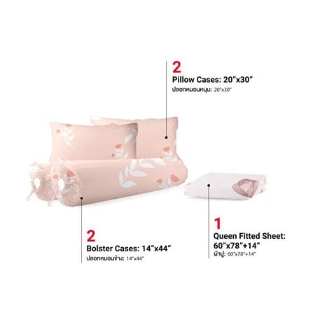 ชุดผ้าปูที่นอน 5 ฟุต (ชุด 5 ชิ้น) FROLINA MICROTEX DF076_2