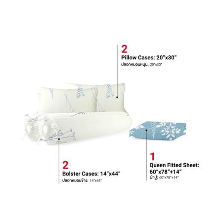 ชุดผ้าปูที่นอน 5 ฟุต (ชุด 5 ชิ้น) FROLINA MICROTEX DF075_2