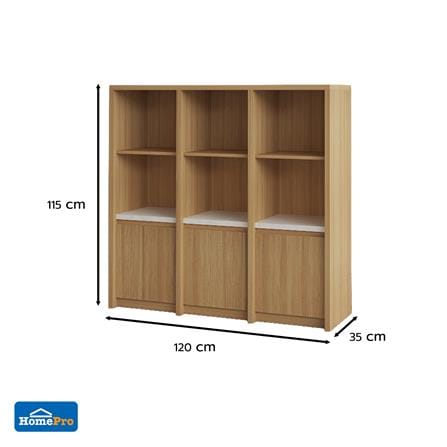 ชั้นวางของผสม 3 ชั้น 3 บานเปิด FURDINI AOMI 120 ซม. สี NATURAL OAK/ขาว_6