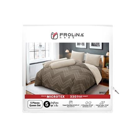 ชุดผ้าปูที่นอน 5 ฟุต (ชุด 5 ชิ้น) FROLINA MICROTEX DF077_4