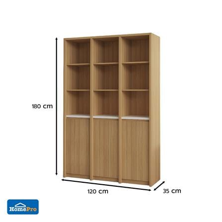 ชั้นวางของผสม 5 ชั้น 3 บานเปิด FURDINI AOMI 120 ซม. สี NATURAL OAK/ขาว_5