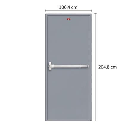 ชุดประตูเหล็กทนไฟ PROFESSIONAL DOOR FFD100G 106.4x204.8 ซม. สีเทา (เปิดด้านซ้าย ออกด้านนอก)_5