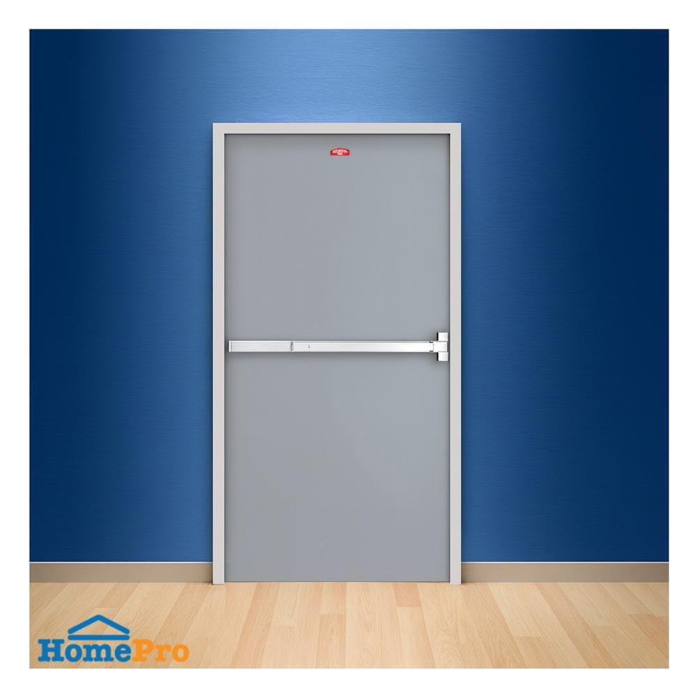 ชุดประตูเหล็กทนไฟ PROFESSIONAL DOOR FD2G 96.4x204.8 ซม. สีเทา (เปิดด้านขวา ออกด้านนอก)