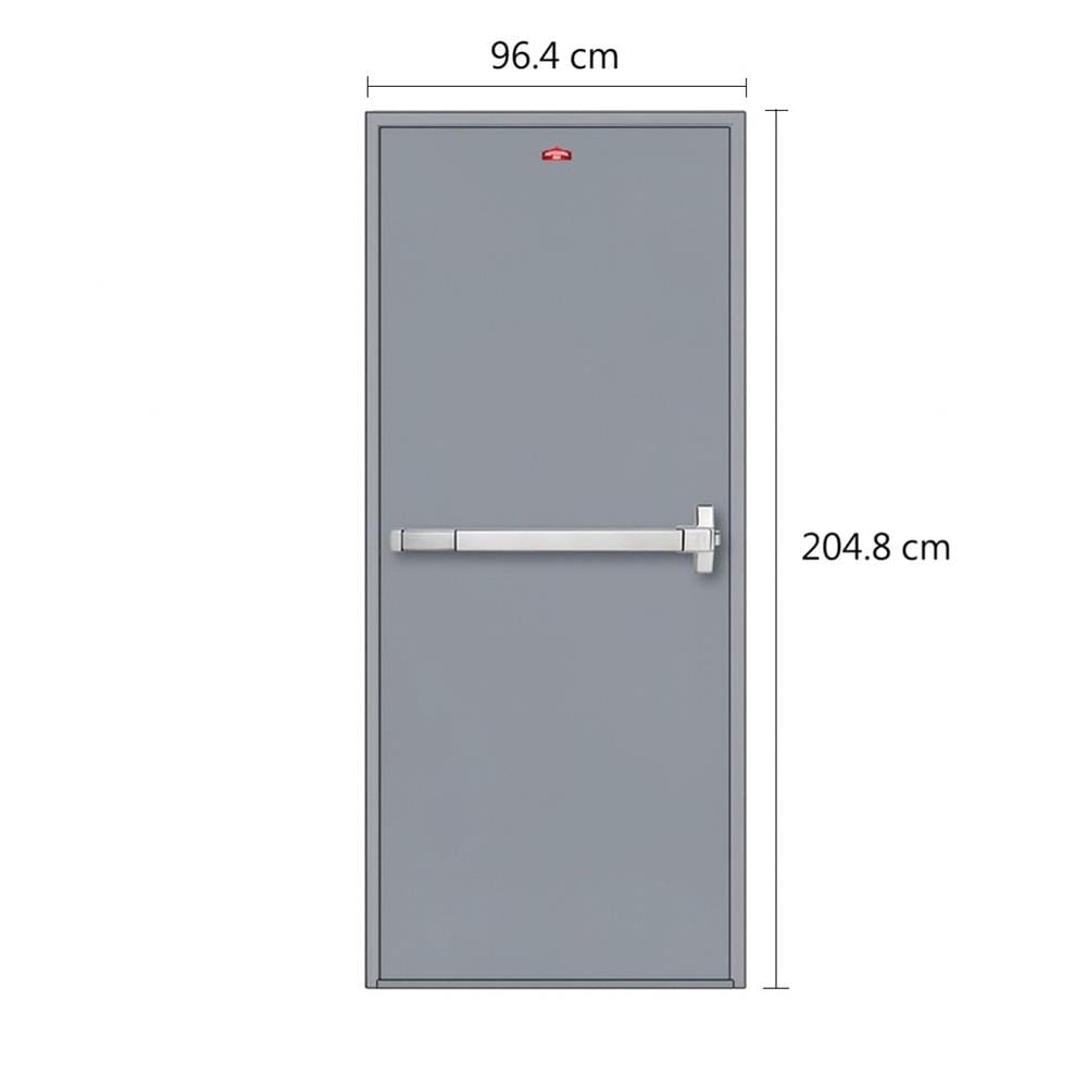 ชุดประตูเหล็กทนไฟ PROFESSIONAL DOOR FD2G 96.4x204.8 ซม. สีเทา (เปิดด้านขวา ออกด้านนอก)