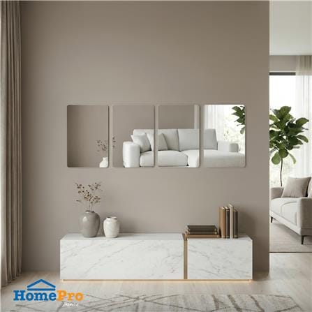 สติ๊กเกอร์ D.I.Y HOME LIVING STYLE MIRROR 20x30 ซม. สีเงิน (แพ็ก 4 ชิ้น)_4