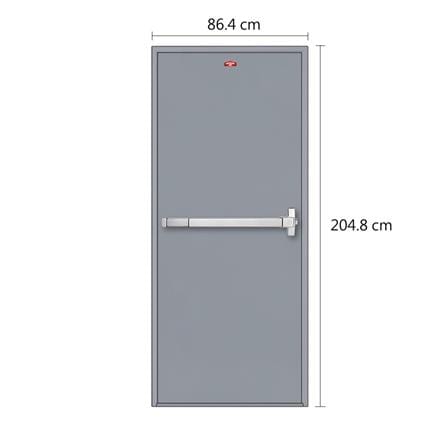 ชุดประตูเหล็กทนไฟ PROFESSIONAL DOOR FD1G 86.4x204.8 ซม. สีเทา (เปิดด้านขวา ออกด้านนอก)_5