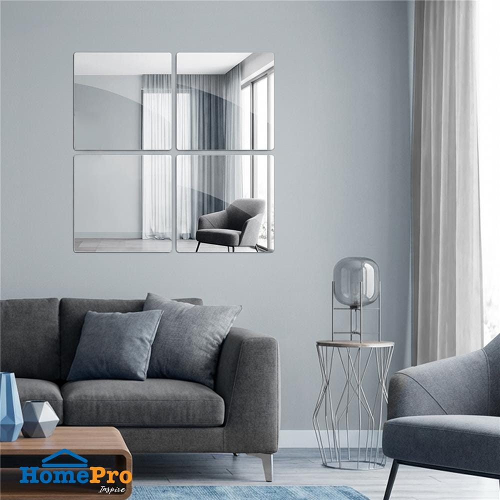 สติ๊กเกอร์ D.I.Y HOME LIVING STYLE GLASS 30x30 ซม. สีเงิน (แพ็ก 4 ชิ้น)