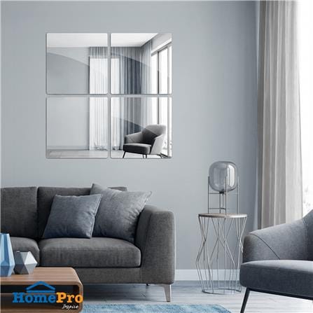 สติ๊กเกอร์ D.I.Y HOME LIVING STYLE GLASS 30x30 ซม. สีเงิน (แพ็ก 4 ชิ้น)_4