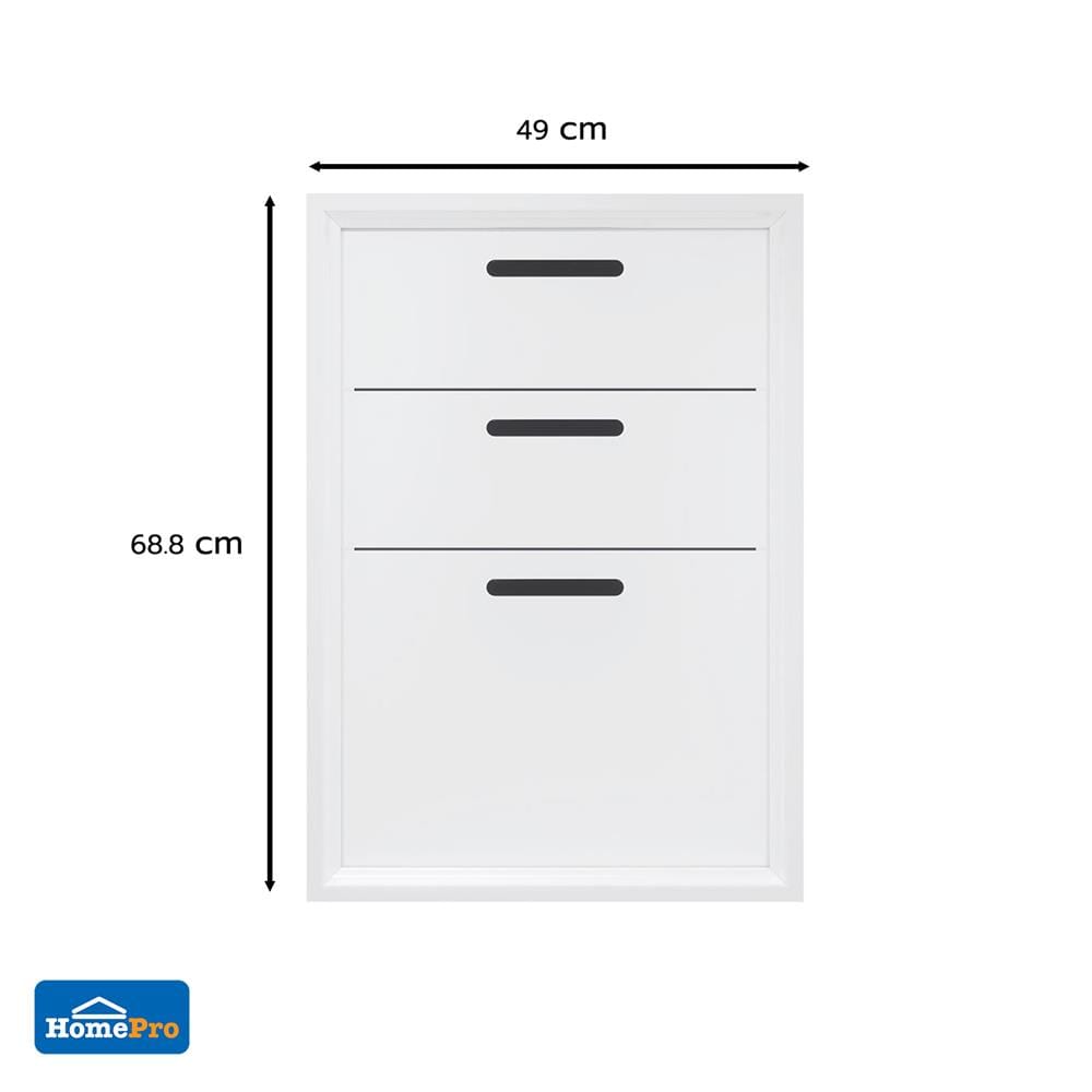 ตู้ลิ้นชัก 3 ชั้น CABIN LANO 49x68.8 ซม. สีขาว