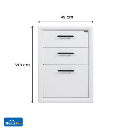 ตู้ลิ้นชัก 3 ชั้น CABIN LANO 49x68.8 ซม. สีขาว_7