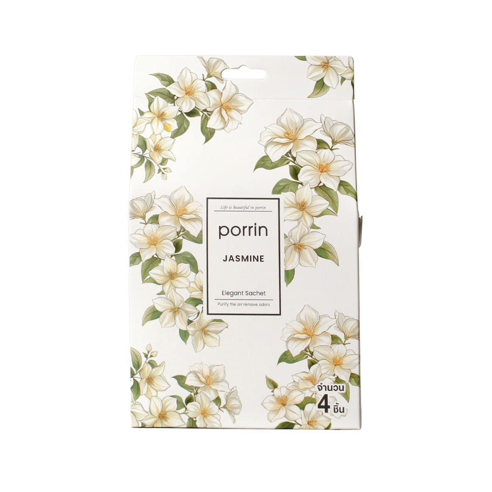 ถุงหอมปรับอากาศ PORRIN JASMINE 20 กรัม (แพ็ก 4 ชิ้น)