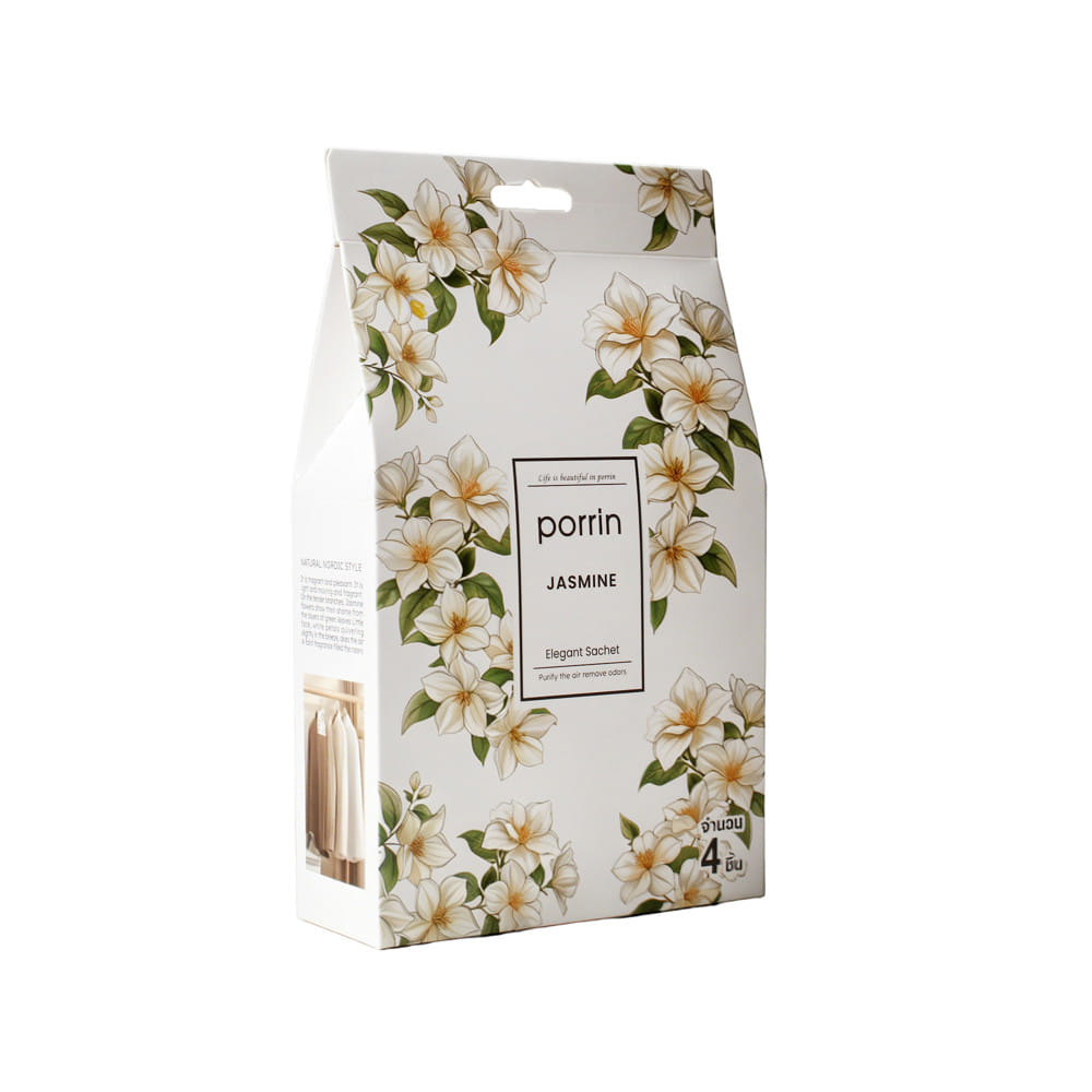 ถุงหอมปรับอากาศ PORRIN JASMINE 20 กรัม (แพ็ก 4 ชิ้น)