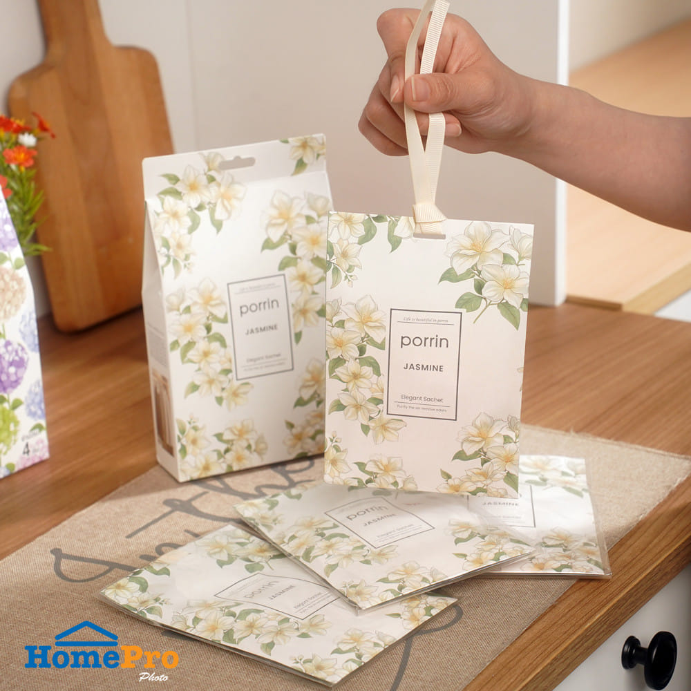 ถุงหอมปรับอากาศ PORRIN JASMINE 20 กรัม (แพ็ก 4 ชิ้น)